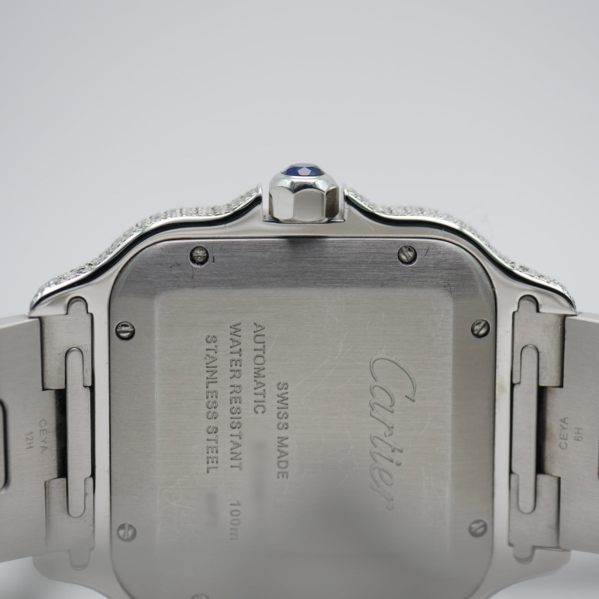 Cartier Santos Iced Out Stahl / Roségold WSSA0018 - 2021