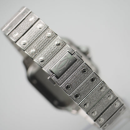Cartier Santos Iced Out Stahl / Roségold WSSA0018 - 2021