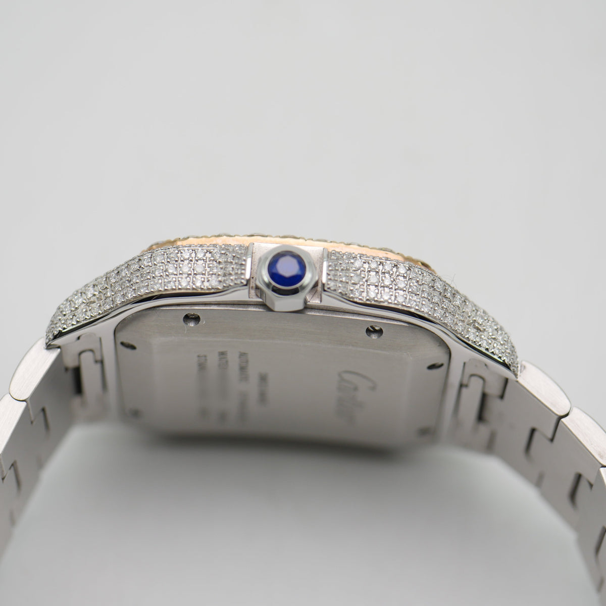 Cartier Santos Iced Out Stahl / Roségold WSSA0018 - 2021